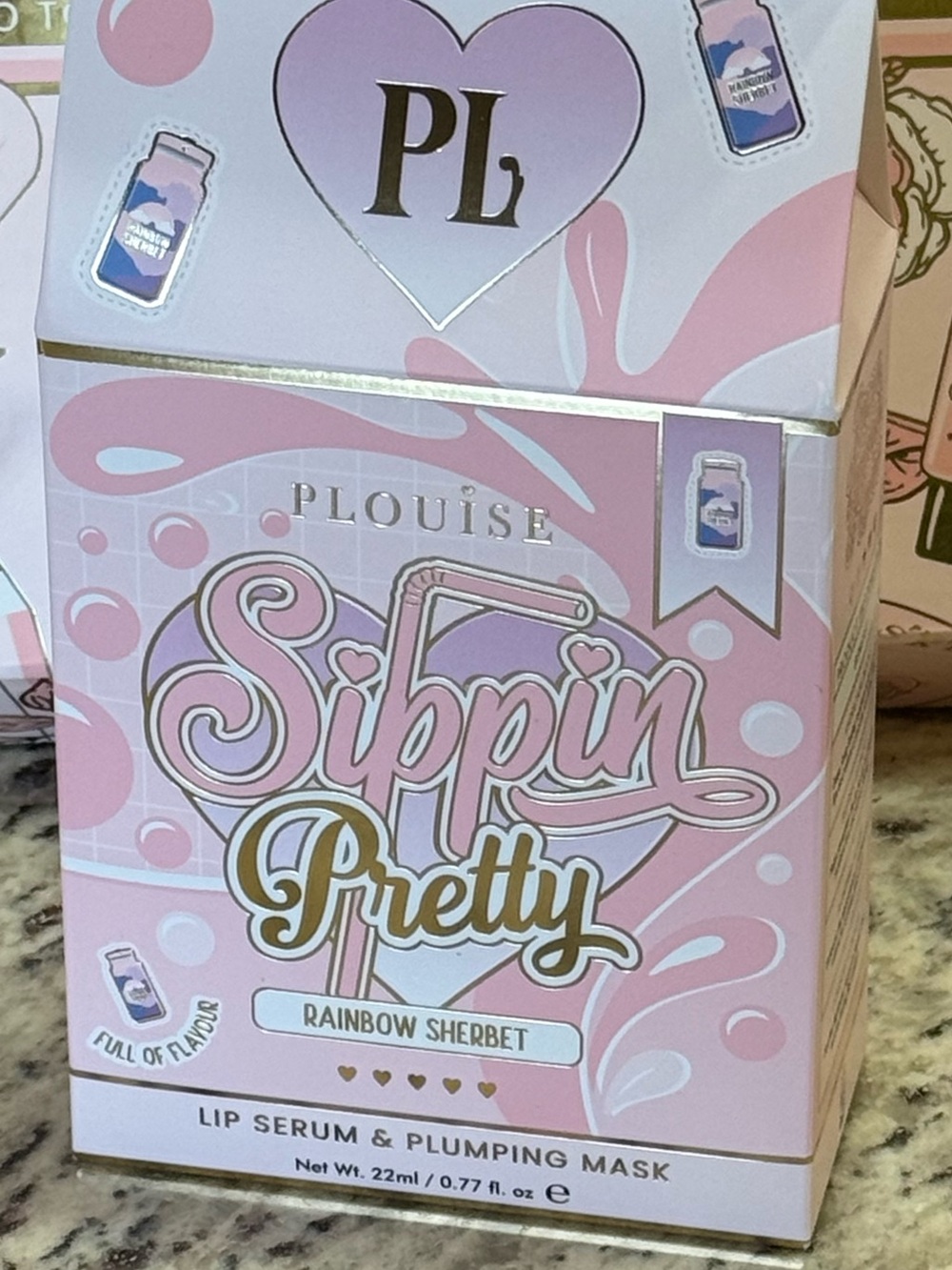 PL Sippin Pretty Rainbow Sherbet Lip Serum & Plumping Mask Set - Pink Packaging - Picture 2 of 7